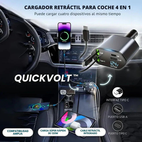 CARGADOR PARA CARRO 4 EN 1